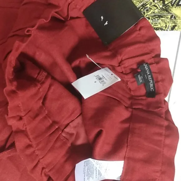 Banana Republic Terracotta Red Linen Blend Shorts Bag Waist - Picture 8 of 11